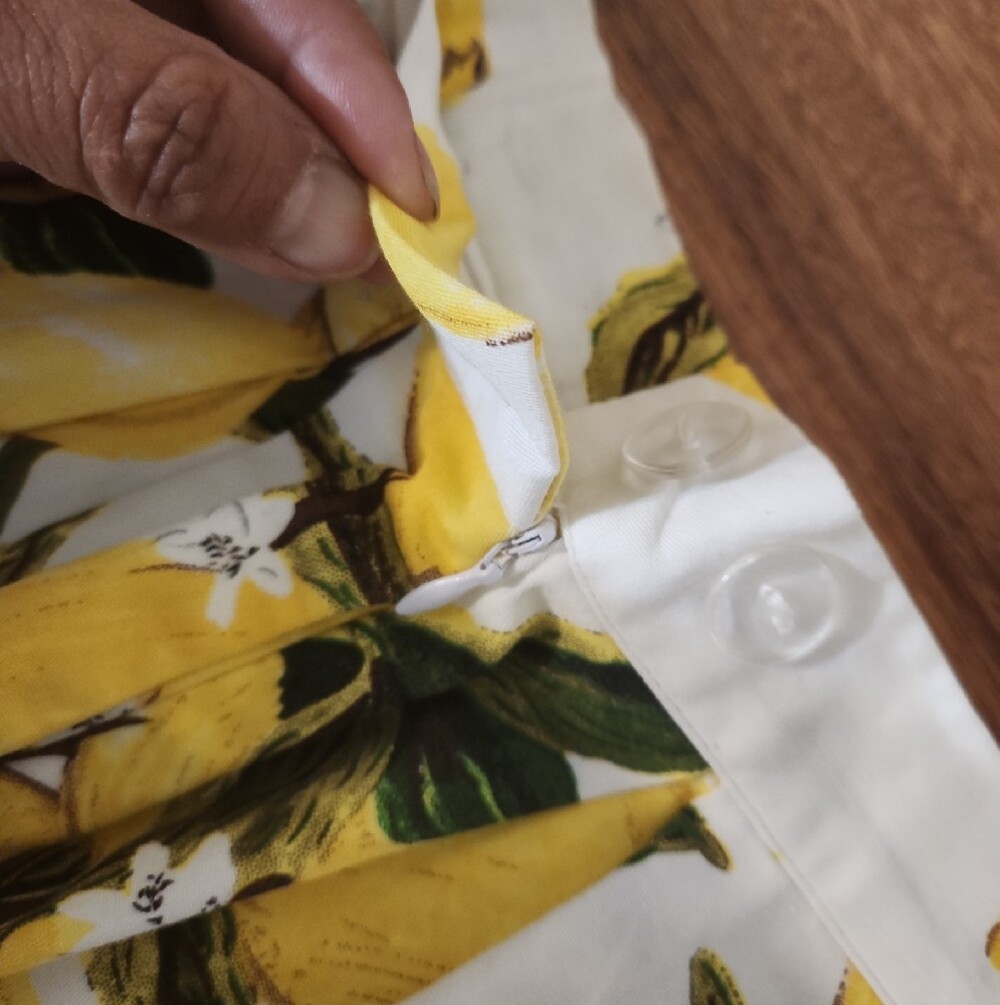 Grace Karin White Lemon Print Full Skirt with Green Accents Small - Picture 4 of 9